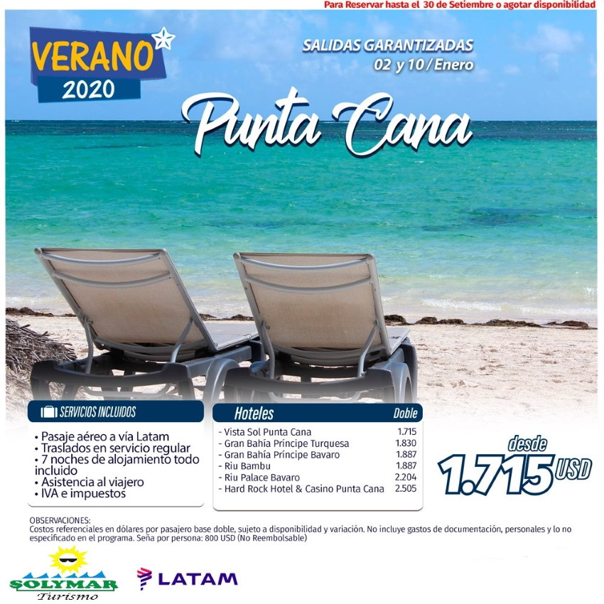 Punta Cana 2020 Solymar Turismo